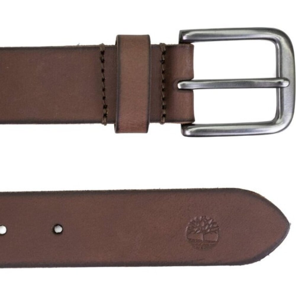 ⚡Timberland Men's Brown 35mm Classic Buckle Jean Leather Belts - Picture 2 of 5